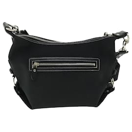 Burberry-BURBERRY Blue Label Shoulder Bag Canvas Leather Black Auth ep1664-Black
