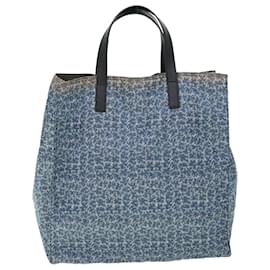 Prada-PRADA Tote Bag Nylon Leather Blue White Auth 53703-White,Blue