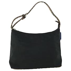Autre Marque-Burberrys Nova Check Blue Label Shoulder Bag Nylon Leather Black Auth 53720-Black,Beige