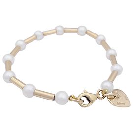 Pulsera Poiray, "Junco", oro amarillo y perlas. Otro