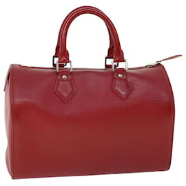 Louis Vuitton-Louis Vuitton Epi Speedy 25 Bolsa de Mão Castelhano Vermelho M43017 Autenticação de LV 53961-Outro