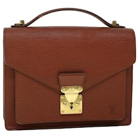 Louis Vuitton-LOUIS VUITTON Epi Monceau Hand Bag Brown M52123 LV Auth 53823-Brown
