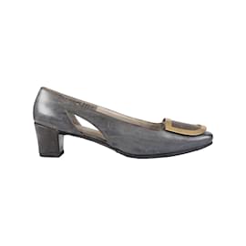 Roger Vivier-Roger Vivier Vintage Block Heel Pumps-Grey