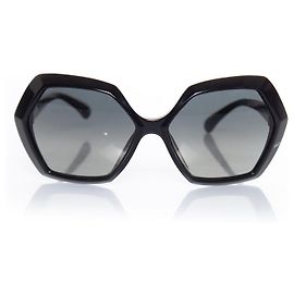 Chanel, Black hexagon sunglasses Black