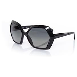 Chanel-Chanel, Schwarze sechseckige Sonnenbrille-Schwarz