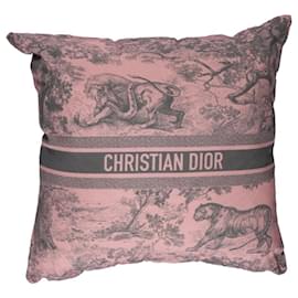Christian Dior-Almofada quadrada DIOR Toile de Jouy rosa NOVO-Rosa