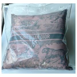 Christian Dior-DIOR Coussin Carré Toile de Jouy Rose NEUF-Rose