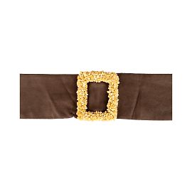 Autre Marque Ceinture Collection Privée En Daim Marron