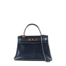 Hermès-Sacs à main HERMES T.  Cuir-Bleu Marine