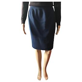 Christian Dior-CHRISTIAN DIOR  Skirts T.fr 36 Viscose-Navy blue
