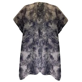 Autre Marque-Eskandar Charcoal Grey Open Front Silk Jacquard Jacket-Grey