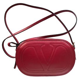 Valentino Red Leather Handbag Red