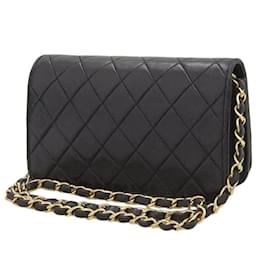 Chanel-Bolso CC de piel acolchada con solapa completa A03571-Negro