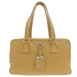 Prada-Prada Leather Semitracolla Bowler Bag Leather Shoulder Bag in Good condition-Brown