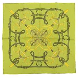 Hermès-Hermes Carré Eperon d'Or Silk Scarf Cotton Scarf in Excellent condition-Green