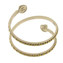 Chanel-Bracelet manchette en chaîne avec fausses perles-Doré