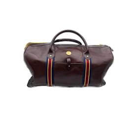 Autre Marque-NON SIGNE / UNSIGNED  Travel bags T.  leather-Dark red