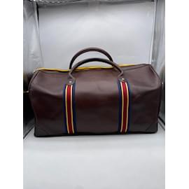 Autre Marque-NON SIGNE / UNSIGNED  Travel bags T.  leather-Dark red