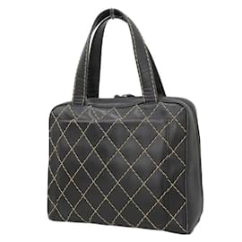 Chanel-Chanel CC Wild Stitch Handbag Leather Handbag A14693  in Fair condition-Black