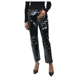 Rag & Bone Schwarze Lackhose mit geradem Bein – Größe W26 Schwarz