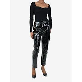 Rag & Bone-Black patent straight-leg trousers - size W26-Black