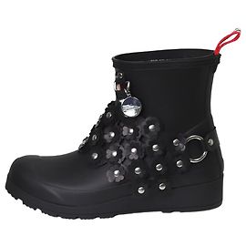 Comme Des Garcons Black Noir Kei Ninomiya x Hunter flower chain-link rubber boots - size EU 36 Black