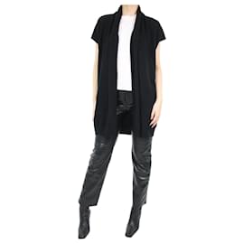 Autre Marque-Black open-front sleeveless cashmere cardigan - size UK 8-Black