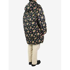 Gucci-Black floral hooded puffer coat - size IT 42-Black