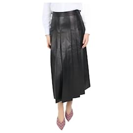 Gabriela Hearst-Black pleated leather skirt - size IT 42-Black