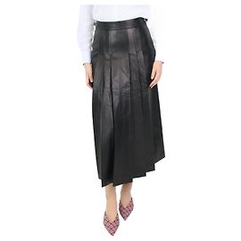 Gabriela Hearst Jupe en cuir plissée noire - taille IT 42 Noir