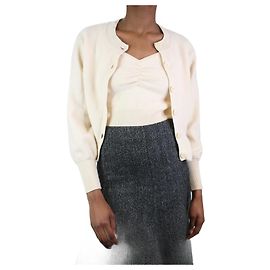 Sandro Conjunto cropped e cardigan em lã creme - tamanho EUA 0 Cru