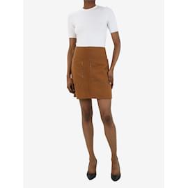 Autre Marque-Brown wool blend pocket skirt - size IT 38-Brown