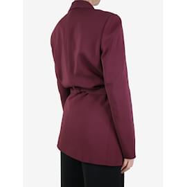 Tibi-Burgundy belted single-button blazer - size XS-Dark red