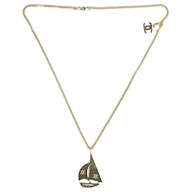 Chanel-Gold plated CC Yacht necklace-Golden
