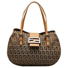 Fendi-Fendi Brown Zucchino Handbag-Brown