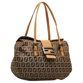 Fendi-Fendi Brown Zucchino Handbag-Brown