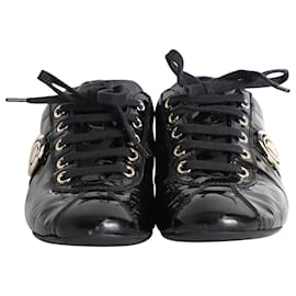 Dior-Dior Low-Top Sneakers in Black Patent Leather-Black