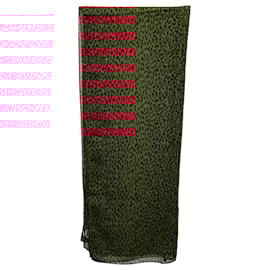 Saint Laurent-Saint Laurent Leopard Print in Red Wool-Red