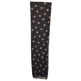 Lenço Saint Laurent Daisy Print em lã multicolorida Preto