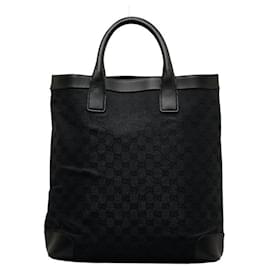 Gucci-Gucci GG Canvas Tote Bag Canvas Tote Bag 002 1121 in Good condition-Black