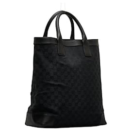 Gucci-La bolsa de asas de lona GG 002 1121-Negro