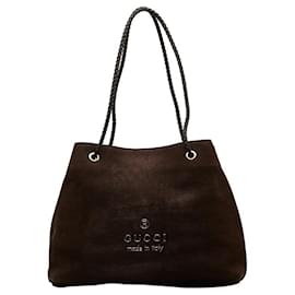 Gucci-Leather Tote Bag 419689-Brown
