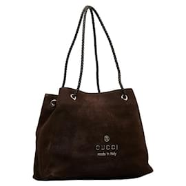 Gucci-Leather Tote Bag 419689-Brown