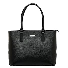 Burberry-Sac cabas en cuir-Noir