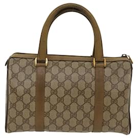Gucci-GUCCI GG Canvas Web Sherry Line Boston Bag Beige Red Green Auth 53399-Red,Beige,Green