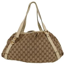 Gucci-Sac cabas en toile GUCCI GG Beige Blanc Auth 53667-Blanc,Beige