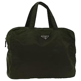 Prada-PRADA Hand Bag Nylon Green Auth cl762-Green