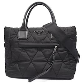 Prada-Prada Padded Zipped Tote Bag Black Medium-Black