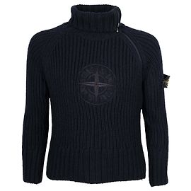 Pullover mit aufgesticktem Stone Island-Logo Schwarz