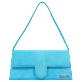 Jacquemus-Jacquemus Le Bambino Long Dark Turquoise Suede-Turquoise
